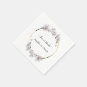 Elegantes Gold Weißer Orchid Blume Hochzeit Serviette (Ecke)