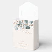 Elegantes Gold Weißer Rosen & Grünes Brautparty Geschenkschachtel (Geöffnet)