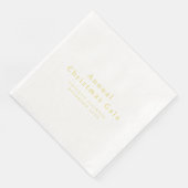 Elegantes Gold Weißes benutzerdefiniertes Textepap Serviette (Ecke)