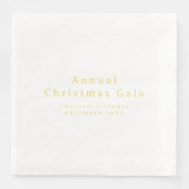 Elegantes Gold Weißes benutzerdefiniertes Textepap Serviette (Vorderseite)