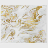 Elegantes Gold Weißes Imitat Marmor Weihnachten Geschenkpapier (Flach)