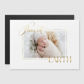 Elegantes Gold Weltfrieden Foto Magnetkarte (Vorne/Hinten)