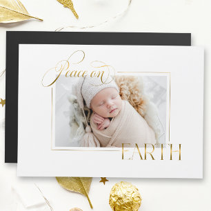 Elegantes Gold Weltfrieden Foto Magnetkarte