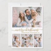 Elegantes Gold White 4 Foto Collage Weihnachten (Vorderseite)