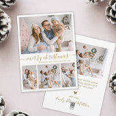 Elegantes Gold White 4 Foto Collage Weihnachten