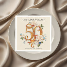 Elegantes Gold & White 50 Jahre Hochzeit