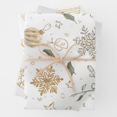 Elegantes Gold & White Christmas 19"x29" Geschenkpapier Set (Beispiel)