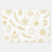 Elegantes Gold & White Christmas 19"x29" Geschenkpapier Set (Vorderseite 3)