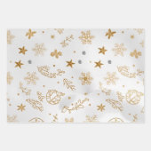 Elegantes Gold & White Christmas 19"x29" Geschenkpapier Set (Vorderseite 2)