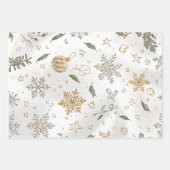 Elegantes Gold & White Christmas 19"x29" Geschenkpapier Set (Vorderseite)