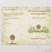 Elegantes Gold White Damask Patchwork Tree Program (Vorderseite)