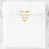 Elegantes Gold & White Dankeschön Glam Wedding Herz-Aufkleber (Tasche)