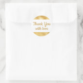 Elegantes Gold & White Dankeschön Glam Wedding Runder Aufkleber (Tasche)