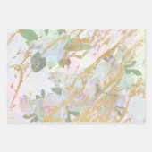 Elegantes Gold White Rose Silk Decoupage Design Geschenkpapier Set (Vorderseite 3)