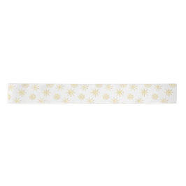 Elegantes Gold White Snowflake Original Satin Ribb Satinband