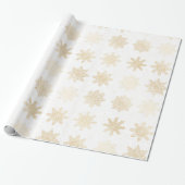 Elegantes Gold & White Snowflake Weihnachtsmuster Geschenkpapier (Ungerollt)