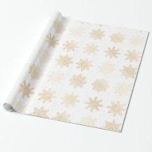 Elegantes Gold & White Snowflake Weihnachtsmuster
