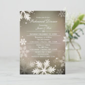 Elegantes Gold Winter Probe Dinner einladen Einladung (Stehend Vorderseite)