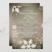 Elegantes Gold Winter Probe Dinner einladen Einladung (Vorne/Hinten)