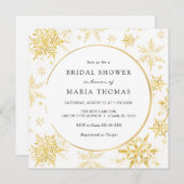Elegantes Gold Winter Snowflake Brautparty Einladung (Vorne/Hinten)