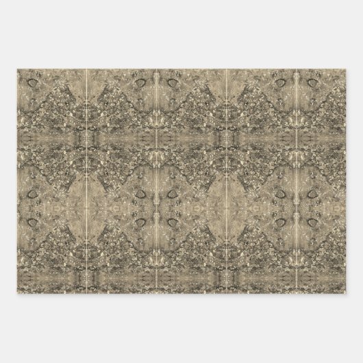 Elegantes Gold Wrapping Paper Flachblatt Set von 3 Geschenkpapier Set (Vorderseite 3)