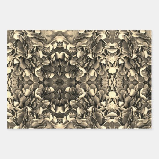 Elegantes Gold Wrapping Paper Flachblatt Set von 3 Geschenkpapier Set (Vorderseite)