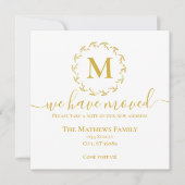 Elegantes Gold Wreath Monogramm, das wir bewegt ha Ankündigung (Vorderseite)