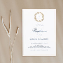 Elegantes Gold Wreath Navy Cross Taufen Christenin