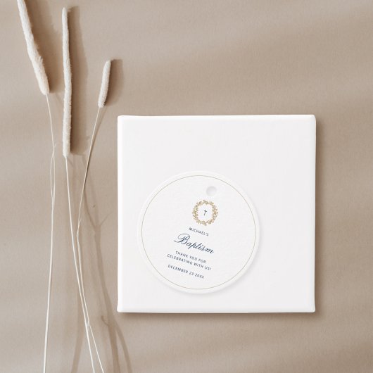 Elegantes Gold Wreath Navy Cross Taufen Christenin Geschenkanhänger