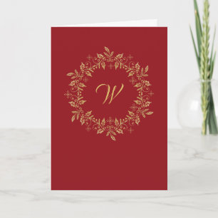 Elegantes Gold Wreath YOU PICK FARBE Urlaubskarte Feiertagskarte