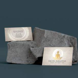Elegantes Gold-Yoga-Meditationsinstruktor-ZEN-Symb Visitenkarte