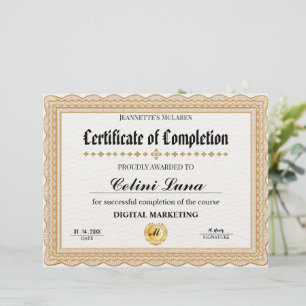 Elegantes Gold-Zertifikat - Modernes