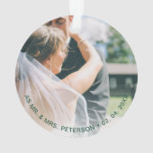 Elegantes Gold zu unseren ersten Weihnachten als M Ornament (Rückseite)