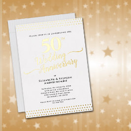 Elegantes Gold zum 50. Hochzeitstag Folieneinladung