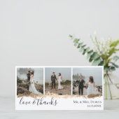 Elegantes Goldader-Hochzeits-Foto danken Ihnen Dankeskarte (Stehend Vorderseite)