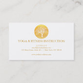 Elegantes GoldAquarell-Baum-Yoga und Meditation Visitenkarte (Rückseite)