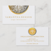 Elegantes GoldAquarell-Baum-Yoga und Meditation Visitenkarte (Vorne/Hinten)