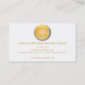 Elegantes GoldAquarell-Baum-Yoga und Meditation Visitenkarte (Rückseite)