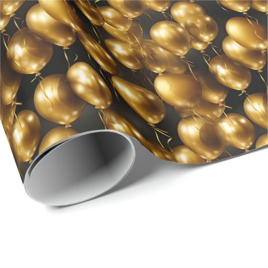 Elegantes Goldballon-Fliesenmuster Geschenkpapier (Rolleneckpunkt)