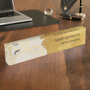 Elegantes Goldband abstraktes Luxusschmuckstück Namensplakette