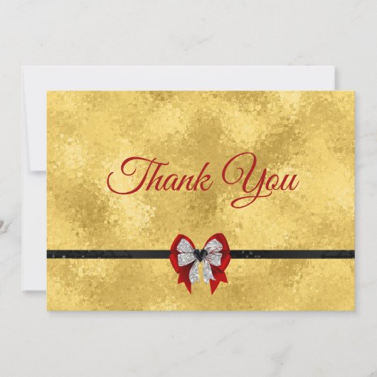 Elegantes Goldbarren-Krawatte-Monogramm Dankeskarte (Vorderseite)