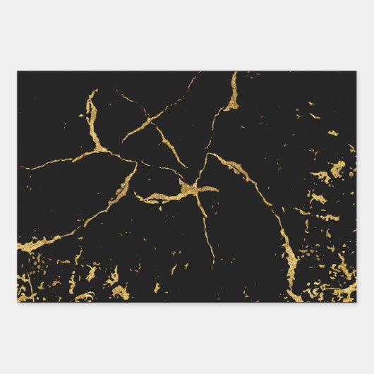 Elegantes, goldbedrucktes Muster für Splashes und Geschenkpapier Set (Vorderseite 2)