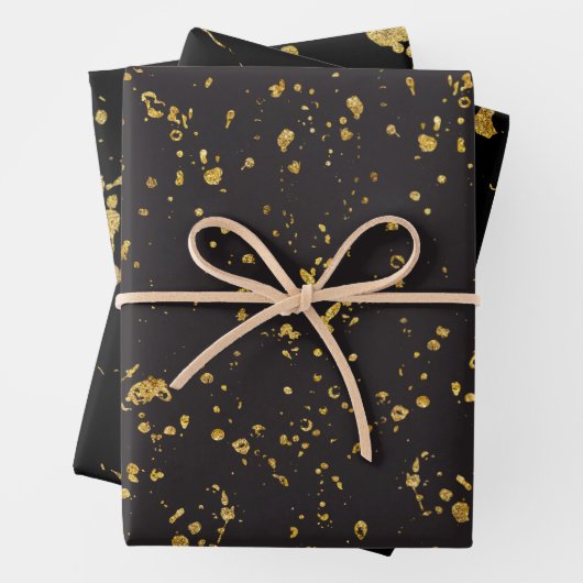 Elegantes, goldbedrucktes Muster für Splashes und Geschenkpapier Set (Beispiel)