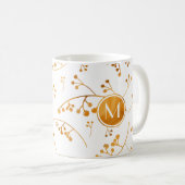 Elegantes Goldbeerenmuster aus Monogramm Kaffeetasse (VorderseiteRechts)