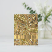 Elegantes Goldbling Postkarte (Stehend Vorderseite)