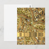 Elegantes Goldbling Postkarte (Vorne/Hinten)