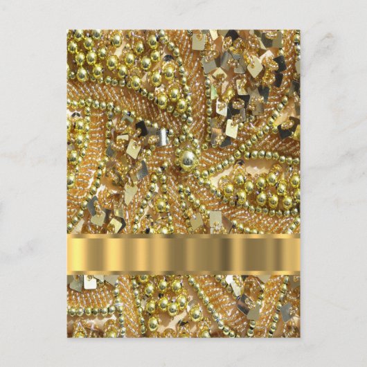 Elegantes Goldbling Postkarte (Vorderseite)