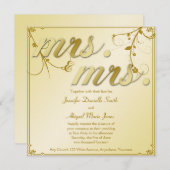 Elegantes Goldblumenfrau u. Frau Wedding Einladung (Vorne/Hinten)