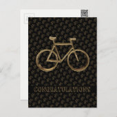 Elegantes Golden Bike Radfahren Postkarte (Vorne/Hinten)