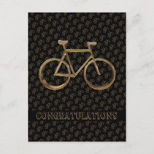 Elegantes Golden Bike Radfahren Postkarte